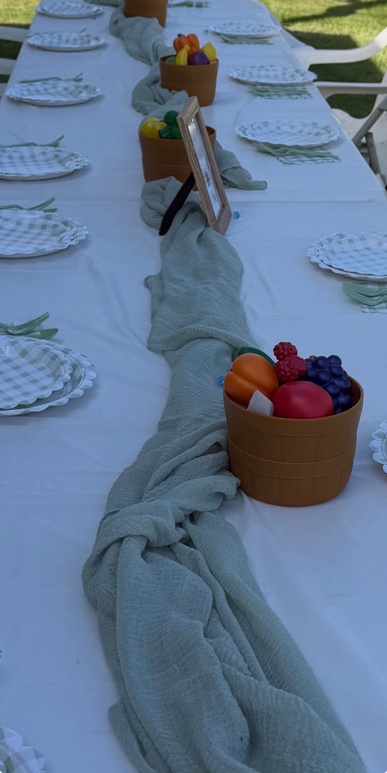 Picnic-themed table setting